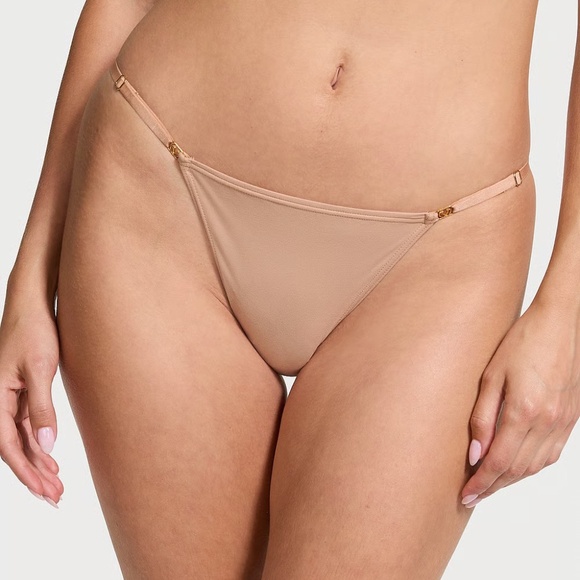 Victoria's Secret Love Cloud Smooth Adjustable String Bikini Panty Praline M NEW - Picture 2 of 7